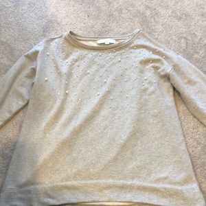 Gray embellishes LOFT sweatshirt